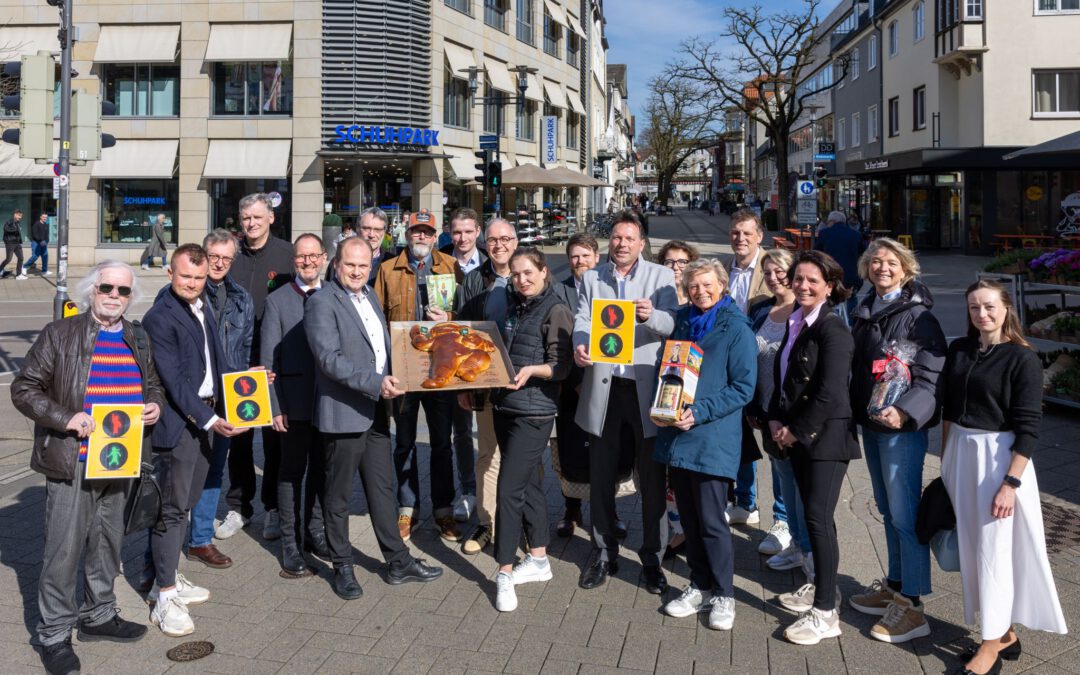 Hermann und Thusnelda: ab sofort als Ampelfiguren in der Detmolder Innenstadt